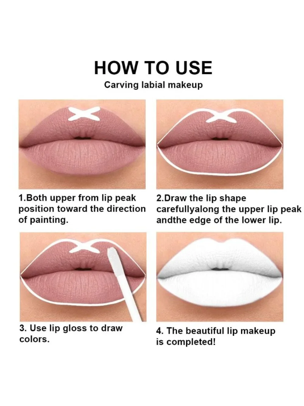 DNM 43# White Glitter 2Pcs 24H Long-Lasting Matte Liquid Lipstick and Lip Liner
